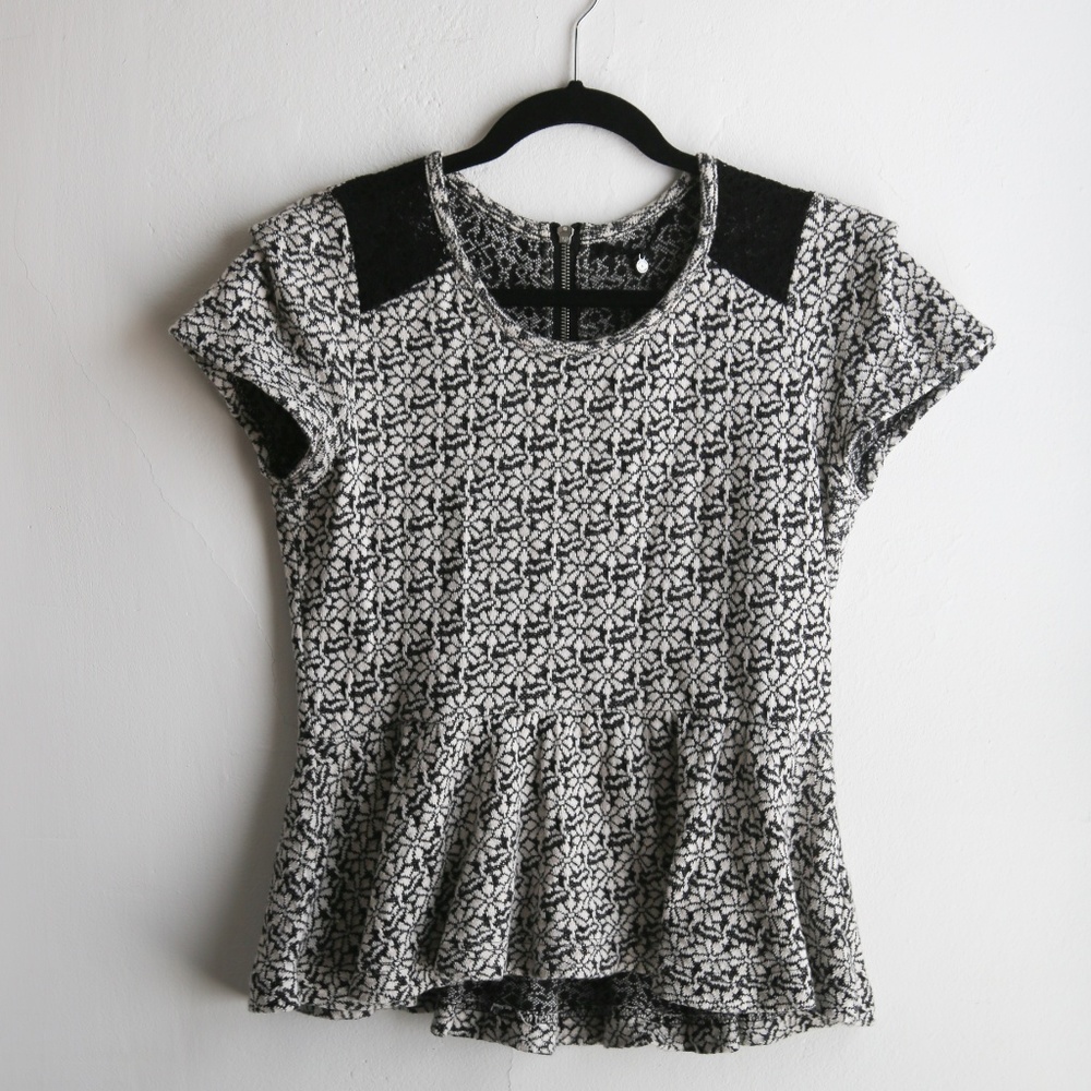 Anthropologie Peplum Short Sleeve Blouse